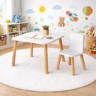 Conjunto Mesa e 1 Cadeiras Infantil Mesa Escolar para Criança Quarto e Brinquedoteca