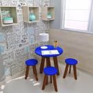 Conjunto Mesa e 4 Banquetas Colorido Suze Conjunto Mesa e 4 Banquetas Colorido Suze