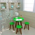 Conjunto Mesa e 4 Banquetas Colorido Suze Conjunto Mesa e 4 Banquetas Colorido Suze