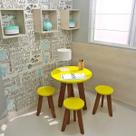 Conjunto Mesa e 4 Banquetas Colorido Suze Conjunto Mesa e 4 Banquetas Colorido Suze