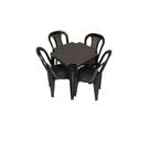 Conjunto Mesa E 4 Cadeiras Bistro Antares Preto Kit 01 Jogo