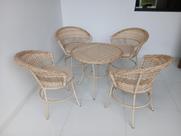 Conjunto Mesa e 4 Cadeiras Hotel Sacada Piscina Jardim Varanda Fibra Sintética Tecido Acquablock Conjunto Mesa e 4 Cadeiras Hotel Sacada Piscina Jardim Varanda Fibra Sintética Tecido Acquablock