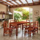 Conjunto Mesa e 6 Cadeiras de Madeira Maciça Área Gourmet Paris Conjunto Mesa e 6 Cadeiras de Madeira Maciça Área Gourmet Paris