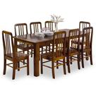 Conjunto Mesa e 8 Cadeiras em Madeira Acabamento em Poliuretano 100x42x42cm Matte Requinte