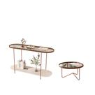 Conjunto Mesa e Aparador Salamanca Castanho Bronze