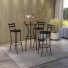 Conjunto Mesa e Banquetas CM1029 da Kappesberg - Preto Fosco