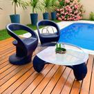 Conjunto Mesa e Cadeira Decoração Astúrias Jardim e Varanda