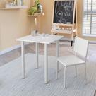 Conjunto Mesa e Cadeira Infantil Kids Branco Madeira com Pés de Metal para Quarto e Brinquedoteca