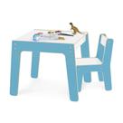 Conjunto Mesa e Cadeirinha Infantil em Madeira Junges Azul