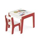 Conjunto Mesa e Cadeirinha Infantil Madeira Junges Vermelha