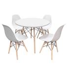Conjunto Mesa Eames Branca 110cm E 4 Cadeiras Eames Pp Branca