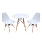 Conjunto Mesa Eames Redonda 70cm Branca + 4 Cadeiras PP para Sala de Jantar