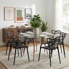 Conjunto Mesa Eames Vidro 110cm + 6 Cadeiras Allegra Seat&Co Conjunto Mesa Eames Vidro 110cm + 6 Cadeiras Allegra Seat&Co