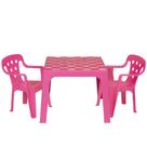 Conjunto Mesa Estampada E 2 Cadeiras Infantil Mor Plástica Rosa