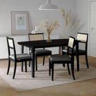 Conjunto Mesa Extensível Oval 4 Cadeira Madeira Maciça Encosto Telado Tiê CabeCasa MadeiraOriginals