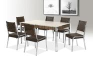 Conjunto mesa facinare cr rt. 1,60x0,90 vd serig-6 cad.rainha new junco cr - b - bc-82 - j 03 - nt - vof