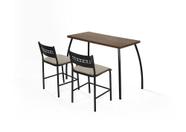 Conjunto mesa fit 1,00x0,50 mdp-2 banqueta fit -tampo nogal - tubo preto