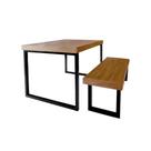 Conjunto Mesa Industrial Eco Bernardo 1,30m Ferragem Preta com Banco Industrial Eco Bernardo