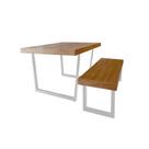Conjunto Mesa Industrial Lanna 2,20m Ferragem Branca com Banco Industrial Lanna