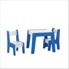 Conjunto Mesa Infantil 2 Cadeiras MDF Diana Branco Azul Ofertamo