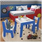 Conjunto Mesa Infantil 2 Cadeiras MDF Diana Branco Azul Ofertamo