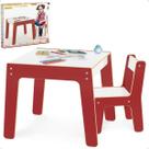 Conjunto Mesa Infantil Com Cadeira Vermelha