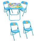 Conjunto Mesa Infantil Dobrável C/ 4 Cadeira Aço Até 40kg Ideal P/ Crianças Cor Divertida Estampa Lúdica Não Risca Chão Conjunto Mesa Infantil Dobrável C/ 4 Cadeira Aço Até 40kg Ideal P/ Crianças Cor Divertida Estampa Lúdica Não Risca Chão