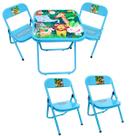 Conjunto Mesa Infantil Dobrável C/ 4 Cadeira Aço Até 40kg Ideal P/ Crianças Cor Divertida Estampa Lúdica Não Risca Chão Conjunto Mesa Infantil Dobrável C/ 4 Cadeira Aço Até 40kg Ideal P/ Crianças Cor Divertida Estampa Lúdica Não Risca Chão
