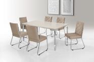Conjunto mesa inovare cr 1,60x0,90 mdf c/ vidro/ com 6 cadeiras dallas Conjunto mesa inovare cr 1,60x0,90 mdf c/ vidro/ com 6 cadeiras dallas