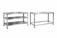 Conjunto Mesa Inox 304 Industrial Bancada Simples Tripla Cozinha Profissional 100x50