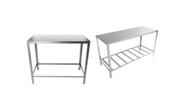 Conjunto Mesa Inox 304 Simples e Paneleira 90cm Cozinha Industrial