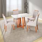 Conjunto Mesa Itália com 4 Cadeiras Madeira Maciça e Estofada Bella Espresso Móveis Conjunto Mesa Itália com 4 Cadeiras Madeira Maciça e Estofada Bella Espresso Móveis