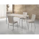 Conjunto Mesa Iza 120x90cm Tampo MDF/Vidro 4 Cadeiras Natani Yescasa Conjunto Mesa Iza 120x90cm Tampo MDF/Vidro 4 Cadeiras Natani Yescasa