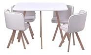 Conjunto Mesa Jantar 4 Cadeiras Integradas Compact - Oslo Branco