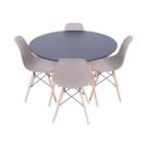Conjunto Mesa Jantar Eames 110cm Preta e 4 Cadeiras Fendi Design Clássico para Sala de Jantar, Eventos e Escritórios
