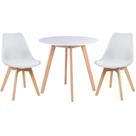 Conjunto Mesa Jantar Leda 80cm Branca + 2 Cadeiras Leda - Brancas