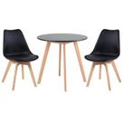 Conjunto Mesa Jantar Leda 80cm Preta + 2 Cadeiras Leda - Pretas