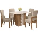 Conjunto Mesa Jantar MDF 110x84 cm 4 Cadeiras 110312 Cedro Gold Celmo Conjunto Mesa Jantar MDF 110x84 cm 4 Cadeiras 110312 Cedro Gold Celmo