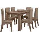 Conjunto Mesa Jantar MDF 156x84 cm 6 Cadeiras 1101220 Amendoa Celmo Conjunto Mesa Jantar MDF 156x84 cm 6 Cadeiras 1101220 Amendoa Celmo