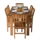 Conjunto Mesa Jantar Ripada 2,00m 6 Cadeiras Confort Madeira Maciça