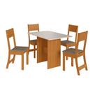 Conjunto Mesa Karla Paris com 4 Cadeiras Freijó Offwhite Cacau - Indekes