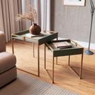 Conjunto Mesa Lateral Columbia 55cm 45cm X 60cm Verde Verti Conjunto Mesa Lateral Columbia 55cm 45cm X 60cm Verde Verti