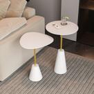 Conjunto Mesa Lateral de Canto Napoli Metal 65cm X 40cm Branco/Dourado Conjunto Mesa Lateral de Canto Napoli Metal 65cm X 40cm Branco/Dourado