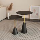 Conjunto Mesa Lateral de Canto Napoli Metal 65cm X 40cm X 40cm