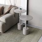Conjunto Mesa Lateral de Canto Parma 65cm X 40cm X 40cm