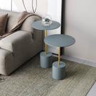 Conjunto Mesa Lateral de Canto Parma Metal 65cm X 40cm X 40 Cm