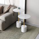 Conjunto Mesa Lateral de Canto Parma Metal 65cm X 40cm X 40 Cm
