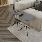 Conjunto Mesa Lateral de Canto Pugly 55x40x40cm Preto/Preto