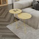Conjunto Mesa Lateral de Canto Pugly 55x40x40cm