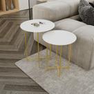 Conjunto Mesa Lateral de Canto Rome 57cm X 45cm X 45cm